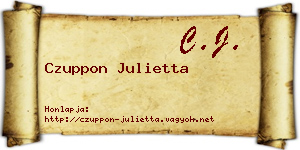 Czuppon Julietta névjegykártya